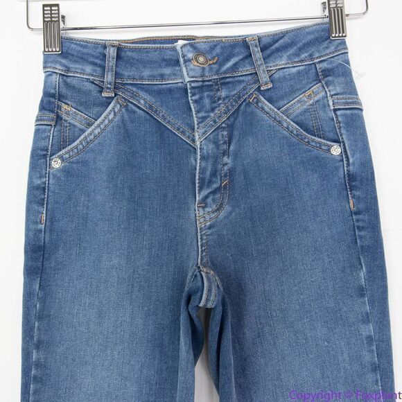 NEW Free People Riley Skinny Jeans Blue Daybreak‎ Back Seam High Rise, 24 - Picture 4 of 14